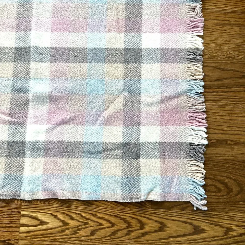 Vintage pastel colors wool blanket throw